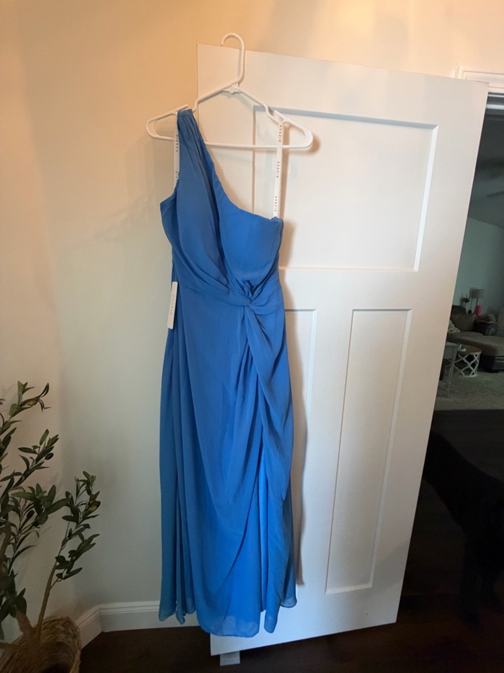 One-Shoulder Blue Formal Gown/Bridesmaids Dress